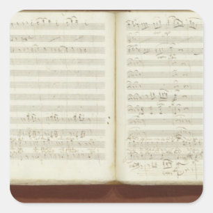 Sticker Carré Copie autographique de "La Flûte magique"