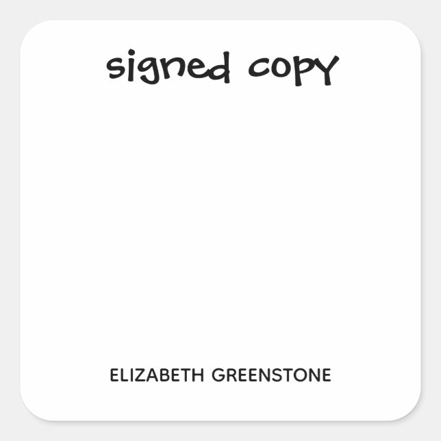 Sticker Carré Copie signée par l'auteur (Devant)