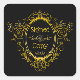 Sticker Carré Copie signée - Plaque du livre de l'auteur