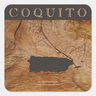 Sticker Carré Coquito Puertorriqueno Mapa
