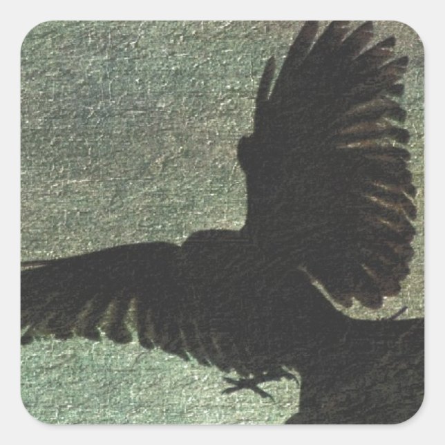 Sticker Carré Corbeau (Devant)