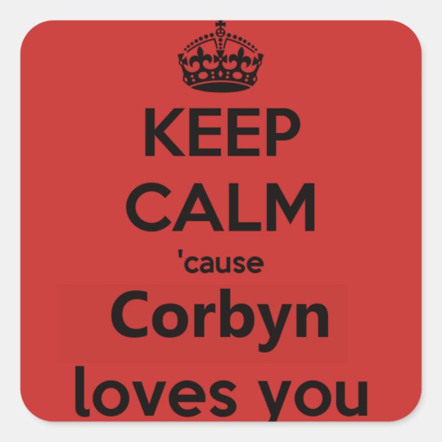 Sticker Carré Corbyn vous aime (Devant)