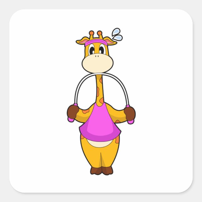 Sticker Carré Corde Fitness Giraffe (Devant)