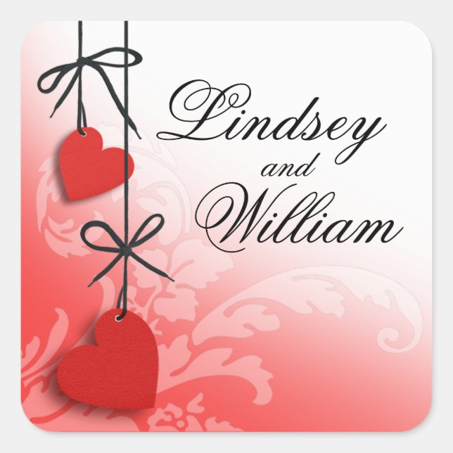 Sticker Carré Cordes rouges (Devant)