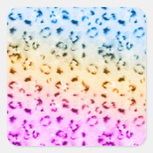 Sticker Carré Corey Tiger 80s Multicolor Snow Leopard