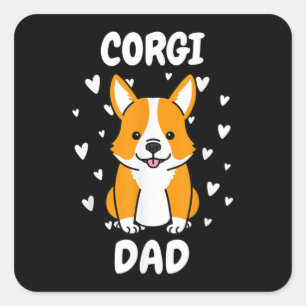 Sticker Carré Corgi Papa Papa Papa Papa Papa Papa Papa Papa Pèr