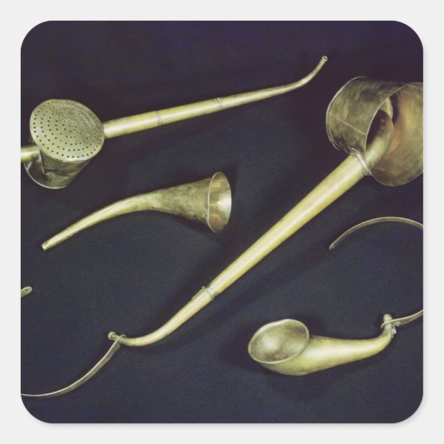 Sticker Carré Cornets d'instruments acoustiques (Devant)