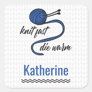 Sticker Carré Cornflower Blue Knit Rapide, Mourir Chaud