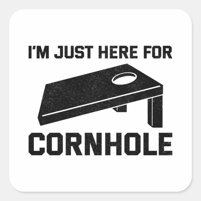 Sticker Carré Cornhole Bean Bag Toss Outdoor Lawn Game Funny (Devant)