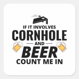 Sticker Carré Cornhole Bean Bag Toss Outdoor Lawn Game Funny
