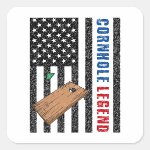 Sticker Carré Cornhole Legend USA