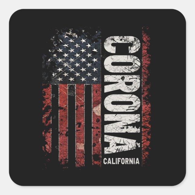 Sticker Carré Corona Californie (Devant)