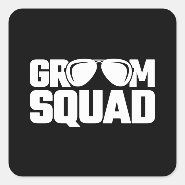 Sticker Carré Correspondance Groomsman Group Groomsmen Bachelor  (Devant)