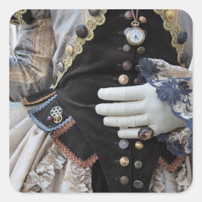 Sticker Carré Corsage steampunk, Carnaval, Venise (Devant)