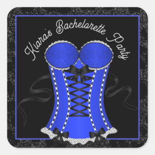 Sticker Carré Corset bleu aguicheur