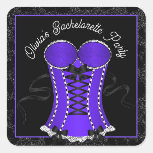 Sticker Carré Corset Violet Coquin