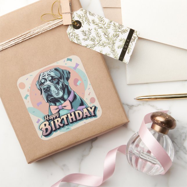 Sticker Carré Corso de canne coloré (Cadeaux)