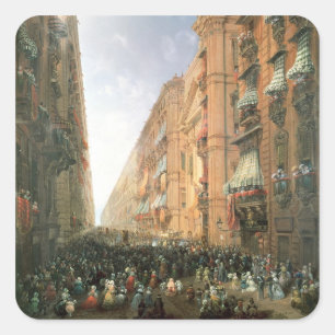 Sticker Carré Cortège de Corpus Christi dedans par