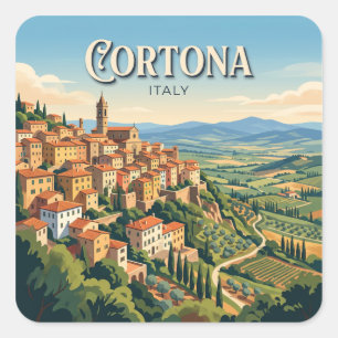 Sticker Carré Cortona Italie