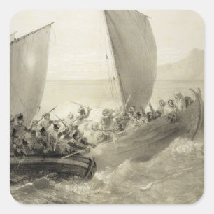 Sticker Carré Cosaques d'Azov embarquant un corsaire turc