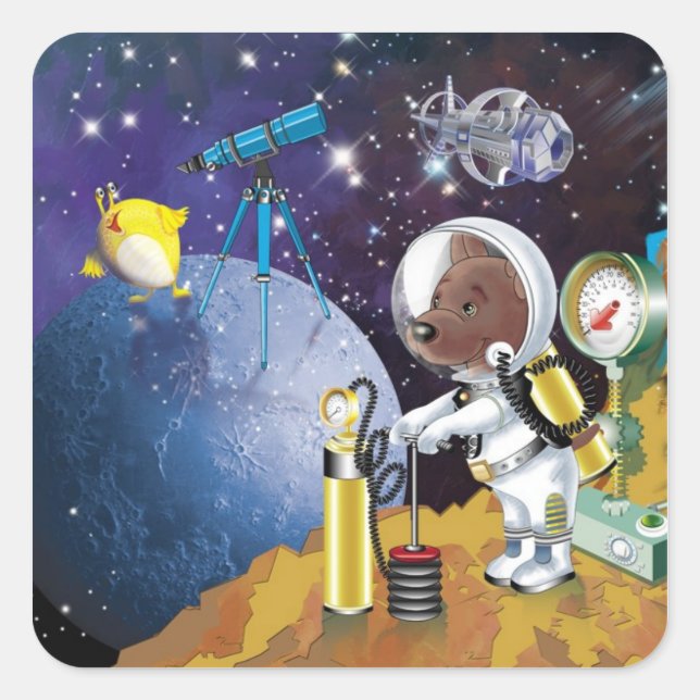 Sticker Carré cosmos (Devant)