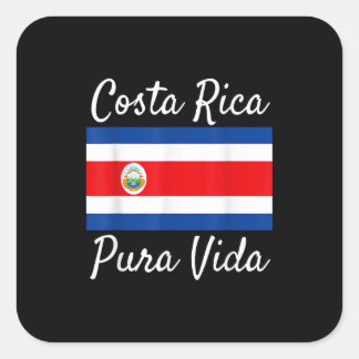 Sticker Carré Costa Rica Pura Vida T-Shirt ! Belle F Nationale