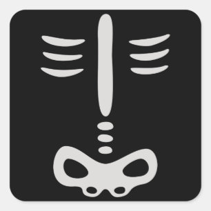 Sticker Carré Costume de squelette pour enfants d'Halloween