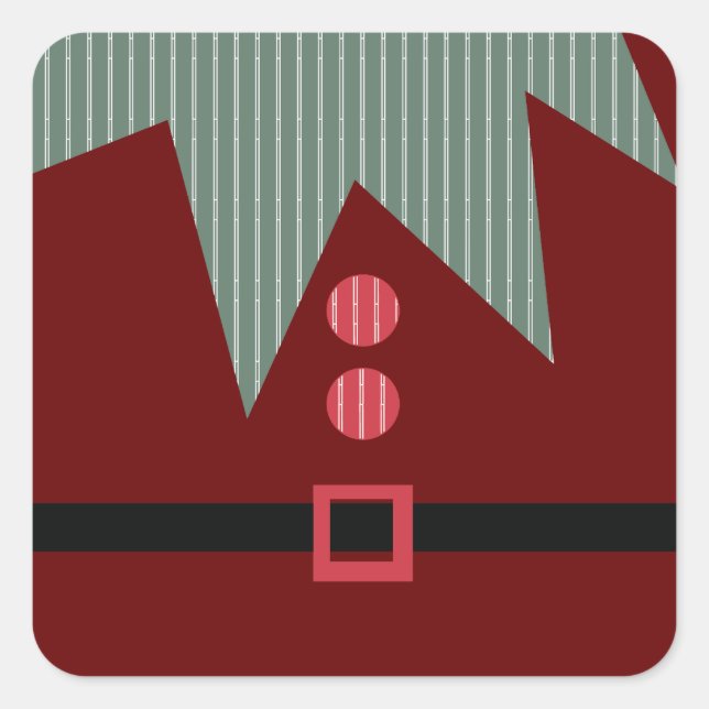 Sticker Carré Costume d'elfe de Noël Fête de vacances   (Devant)