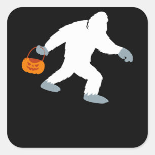Sticker Carré Costume d'Halloween Citrouille Bigfoot Sasquatch p