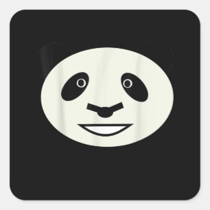 Sticker Carré Costume Hallowee Visage Panda Cute Pour Garçons Et