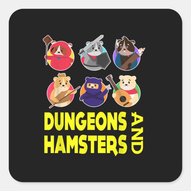 Sticker Carré Costume Hamster Drôle Cadeaux (Devant)