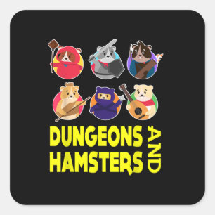 Sticker Carré Costume Hamster Drôle Cadeaux