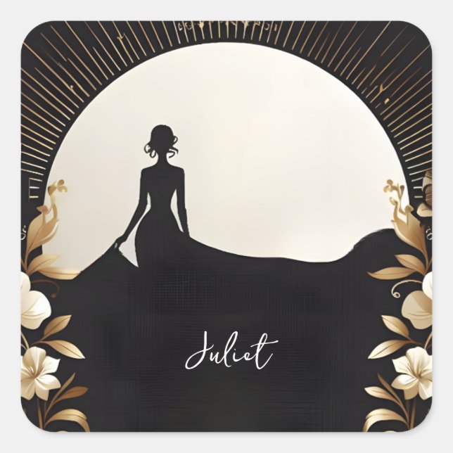 Sticker Carré Costume Homme Smoking Noir Élégant Mariage Civil (Devant)