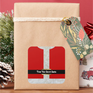 Sticker Carré Costume Père Noël secret Noël personnalisé