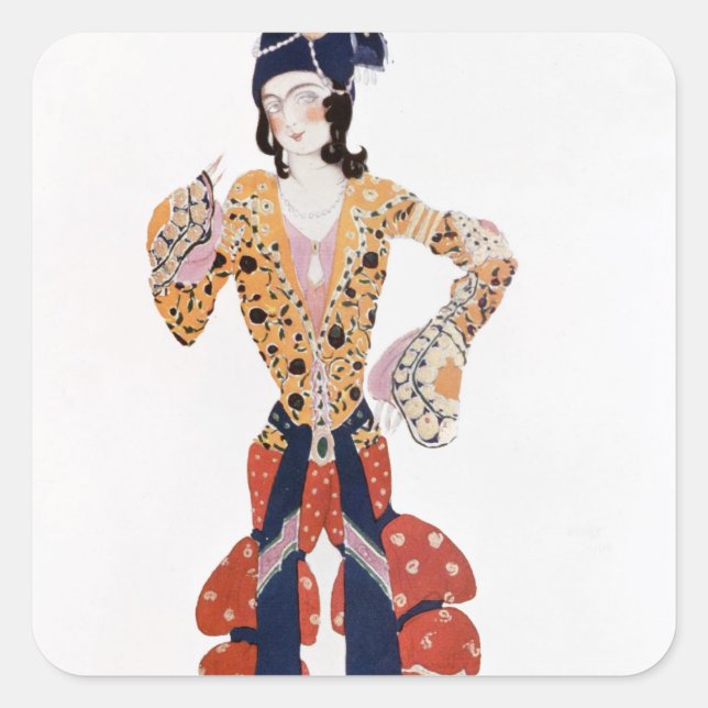 Sticker Carré Costume pour Nijinsky dans le ballet (Devant)