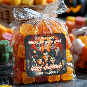 Sticker Carré Costumes Cocktails les années 50 Halloween Favoris