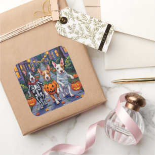 Sticker Carré Costumes d'Halloween de Bull Terrier