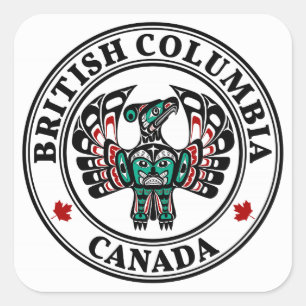 Sticker Carré Côte du Pacifique Nord-Ouest L'art haïtien Thunder