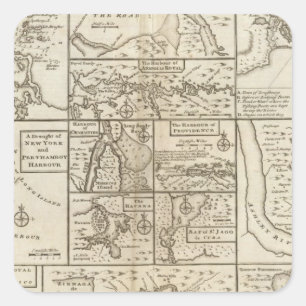 Sticker Carré Côte Est, USA