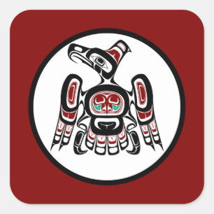 Sticker Carré Côte Pacifique du nord-ouest Kaigani Thunderbird