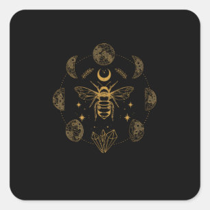 Sticker Carré Cottagecore Abeille Mystique Magique Goblincore Lu