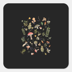 Sticker Carré Cottagecore Champignon Esthétique Académie Goblinc