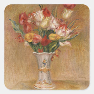 Sticker Carré Cottagecore Renoir Floral Art Vintage Tulipe