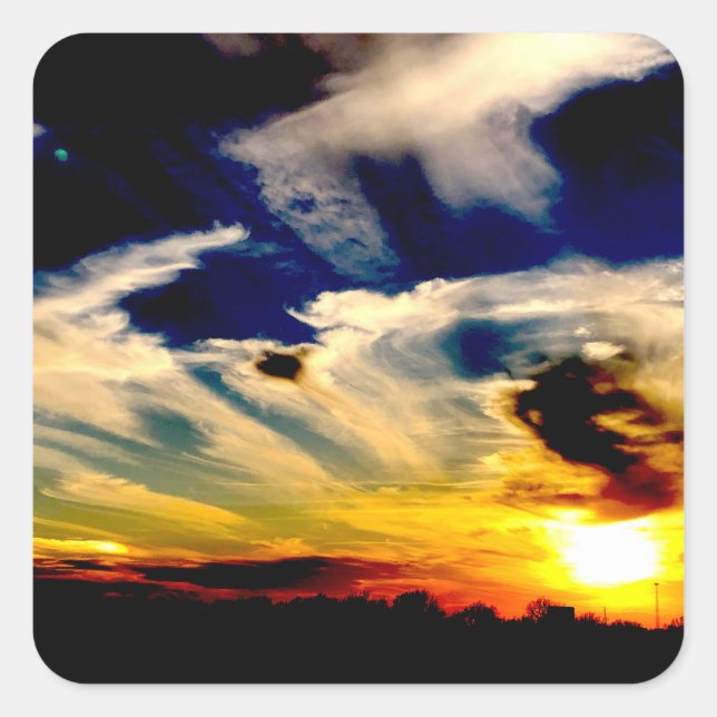 Sticker Carré Coucher de soleil (Devant)