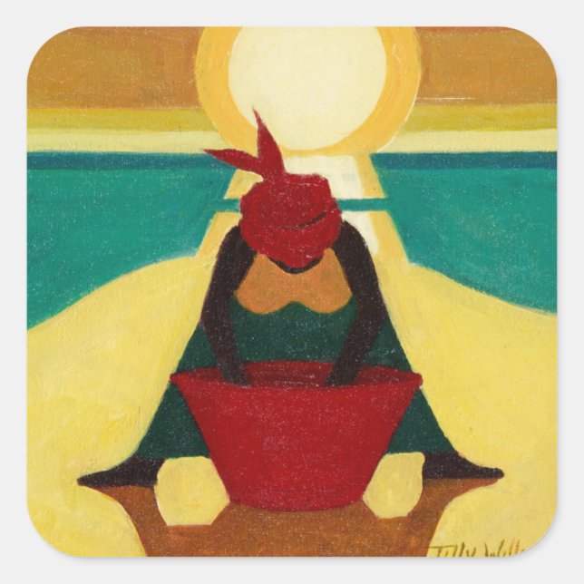 Sticker Carré Coucher de soleil africain 2009 (Devant)
