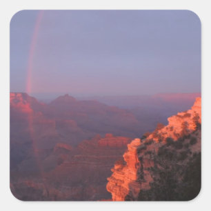 Sticker Carré Coucher de soleil sur le Grand Canyon avec arc-en-
