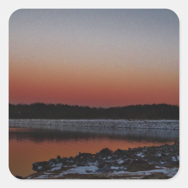 Sticker Carré Coucher de soleil sur le lac Arrowhead (Devant)