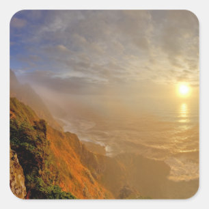 Sticker Carré Coucher de soleil sur l'océan Pacifique depuis Hec