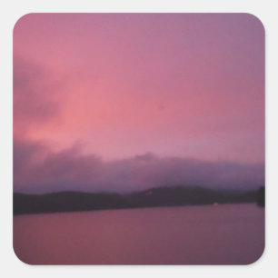 Sticker Carré Coucher de soleil violet sur le lac Arrowhead