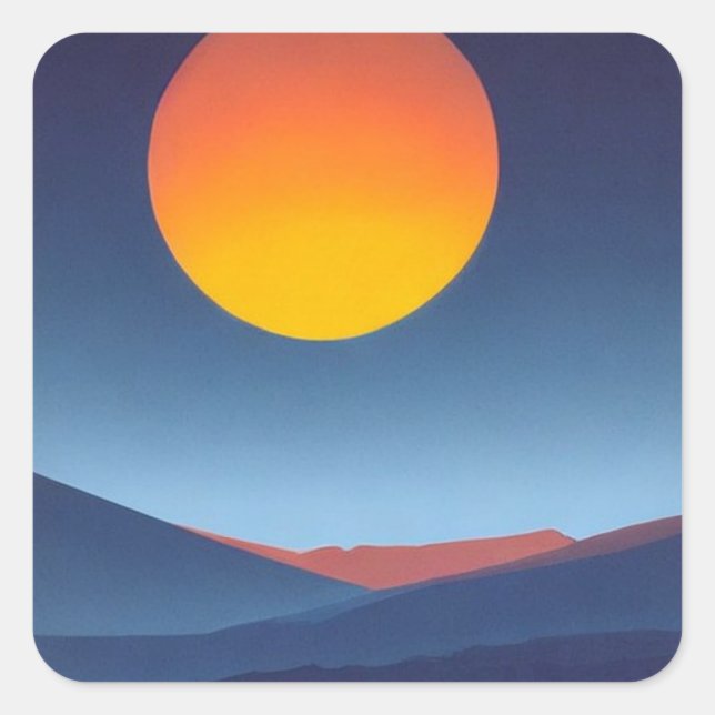 Sticker Carré Coucher du soleil (Devant)
